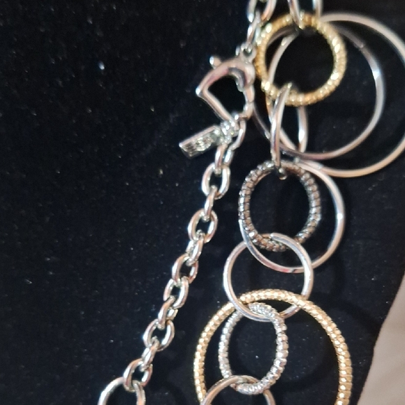 Elegant Gold and Silver Circle Necklace - Picture 2 of 6